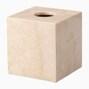 Beige Marble Square Tissue Box by Royal Bee Design