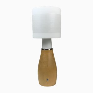 Lampe de Bureau Scandinave Space Age en Teck et Opaline