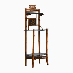 Japonisante Etagère aus Bambus und Lack im Stil von Perret & Vibert, Frankreich, Ende 19. Jh.