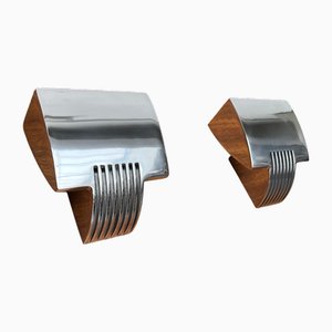 Vintage Postmodern Spanish Model Arqui Pe Aluminum Sconces by O. & S. Devesa for Metalarte, 1990s, Set of 2