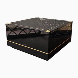 Black Lacquer Coffee Table attributed to Pierre Cardin, 1970s