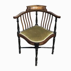 Edwardian Mahogany Armchair with Marquetry Inlay