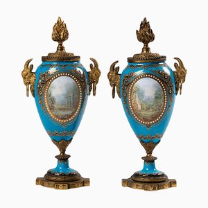 Napoleon III Cassolettes Forming Kerzenhalter, 2er Set