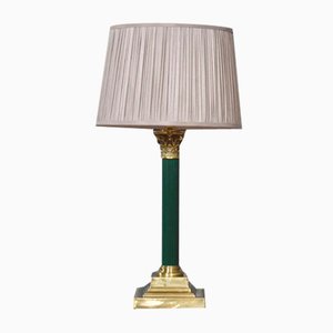 Korinthische Säulen Tischlampe aus Messing, 1890er