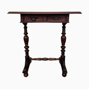 Antique French Desk in Oak with Beveled Top, 1890s
