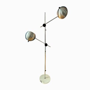 Lampada da terra Mid-Century a forma di bulbo oculare in argento
