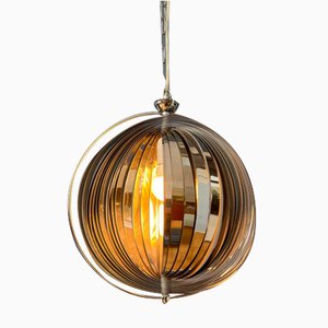 Chrome Moon Spiral Hanging Lamp by Henri Mathieu