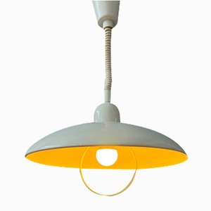 Vintage Space Age Pendant Lamp in Beige Metal