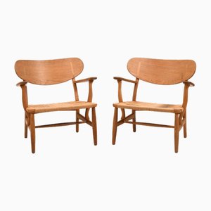 Set of CH-22 Armchairs by Hans J. Wegner for Carl Hansen & Søn., 1950s