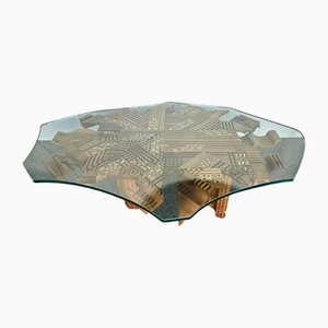 Moderner italienischer Mid-Century Couchtisch aus Holz mit Intarsien von Gianni Arosio, 1996