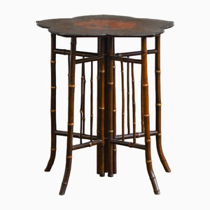 Bamboo and Lacquered Wood Table by Perret & Vibert, 1890s