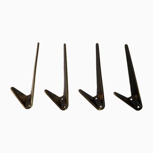 Crochets de Vestiaire en Laiton de Hertha Baller, Autriche, Set de 4