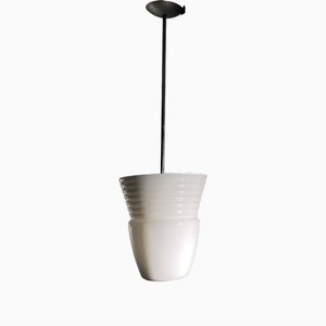 Lámpara colgante de vidrio opalino, 1980