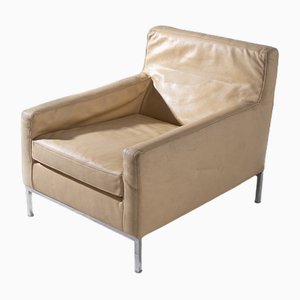 Poltrona in pelle attribuita a Florence Knoll Bassett, anni '70