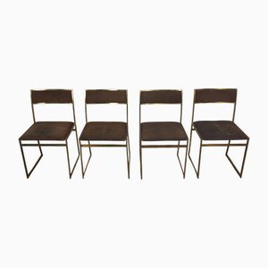 Chaises en Laiton par Renato Zevi, 1970s, Set de 4