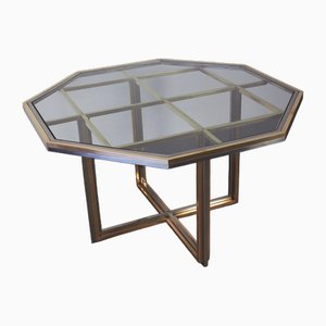 Octagonal Brass Table by Renato Zevi, 1970s