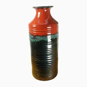 Vaso da terra Mid-Century in ceramica rossa, anni '70