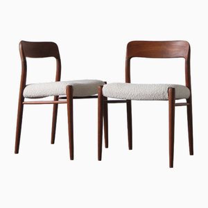 Set of Model 75 Dining Chairs by Niels Otto Moller for J.L. Møllers