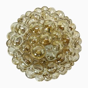 Grand Plafonnier Bubble en Ambre attribué à Helena Tynell pour Glashütte Limburg, 1960s