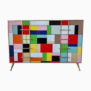 Coiffeuse avec 4 Tiroirs en Verre, 1980s
