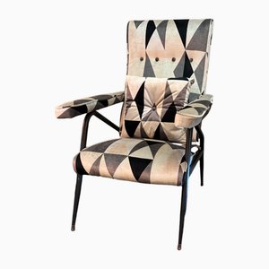 Reclining Armchair in Rubelli Velvet with Cushion