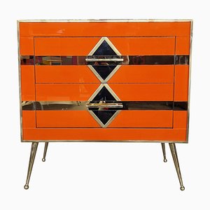 Colored Glass Bedside Table, 1980s