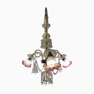 Blown Crystal Chandelier Lamp, France, 1900s
