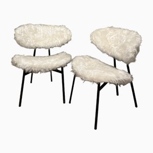 Set of Vintage White Winter Lounge Chairs, 1960s