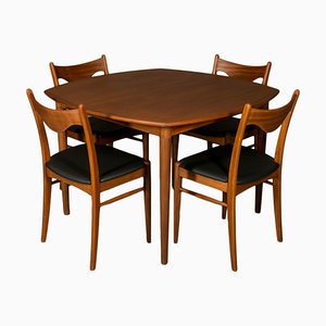 Table & Chairs in Teak from Gustav Bahus, Set of 5