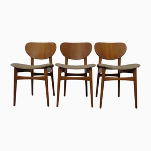 Dining Chairs in Walnut & Beech, 1960s, Set of 3