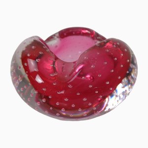 Rosa Sommerso Murano Glas Aschenbecher, Italien, 1960er