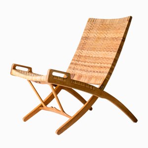 Sedia pieghevole JH512 vintage di Hans J. Wegner, anni '50