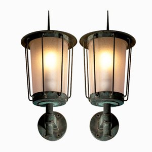Moderne Wandlampen aus Kupfer von Hans Bergström, 1940er, 2er Set