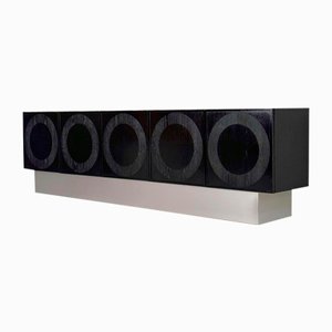 Belgian Brutalist Circular Credenza in Black from Musterring