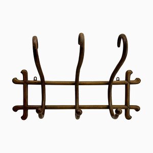 Appendiabiti da parete Art Nouveau in legno curvato