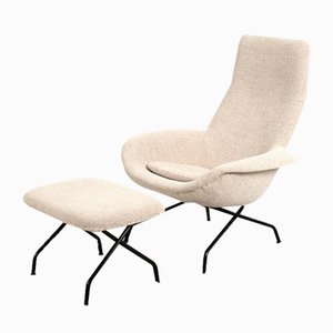 Vintage Lounge Chair with Hocker from Asko
