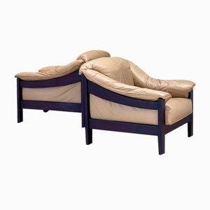 Poltrone vintage in pelle, set di 2
