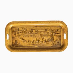 Antikes bemaltes Tablett, 1758