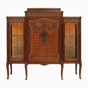Vitrine Louis Xvi en Marqueterie avec Éclairage, France, 1850s