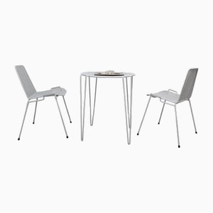 Tables et Chaises d'Extérieur, 1950s, Set de 3