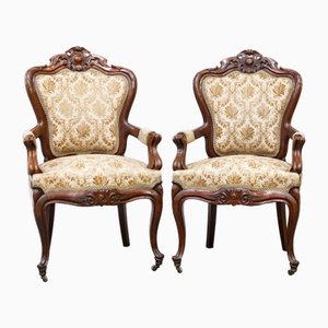 Butacas estilo Louis Philippe antiguas. Juego de 2