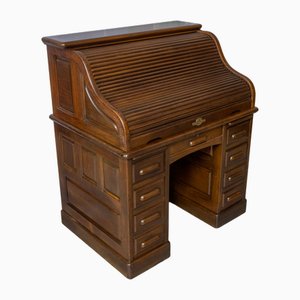 Escritorio antiguo con tablero enrollable, década de 1890