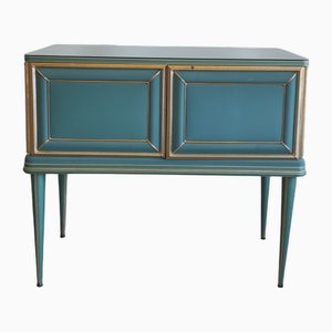 Buffet vintage a due ante verde petrolio, anni '50