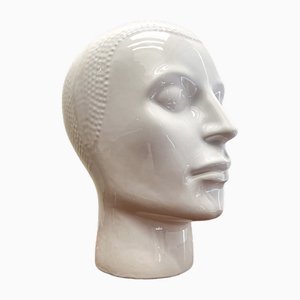 Whit Ceramic Head from Royal Delft, 1970s