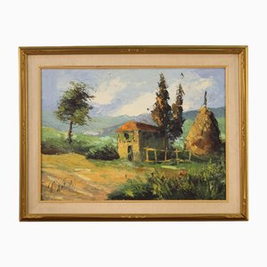 Italian Artist, Landscape, 1970s, Oil on Canvas, Framed