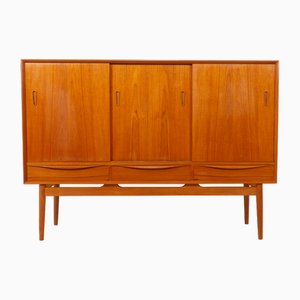Vintage Highboard in Teak attributed to Johannes Sort for Nexo Mobelfabrik Bornholm