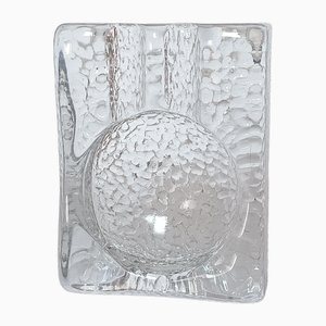 Skandinavischer Aschenbecher aus klarem Strukturglas, 1960er