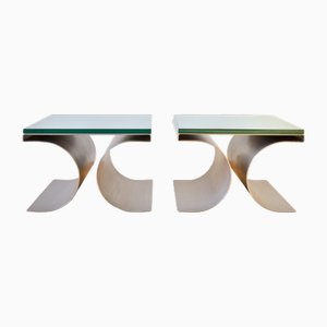 X-Tables vintage attribuiti a Michel Boyer per Uginox, anni '60, set di 2
