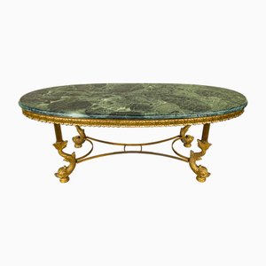Brass and Onyx Marble Koi Fish Coffee Table, 1970s
