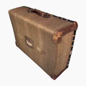 Antique Japanese Wicker Travel Basket, 1890s